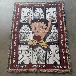 Vintage Betty Boop Breakthrough Tapestry Throw Blanket Cartoon 44 x 64"
